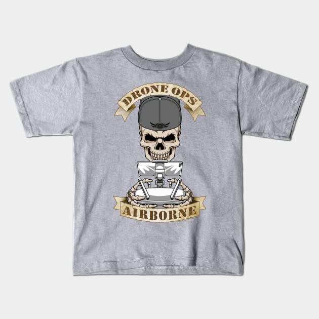 Drone Ops Airborne Kids T-Shirt by Drew Blood Designs